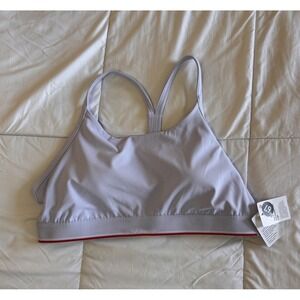 New Lululemon Flow Y Mid-Support Bra Logo Size 12 Serene Blue $58  NWT